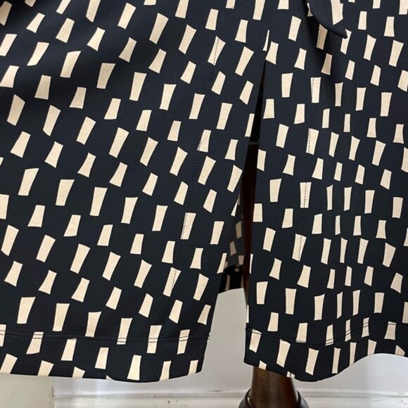 Joseph Ribkoff Wrap Front Jersey Midi Dress Black Beige Size 10 Style 222202 - Picture 9 of 16